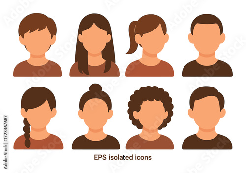 Silhouette portraits of diverse individuals with various hairstyles