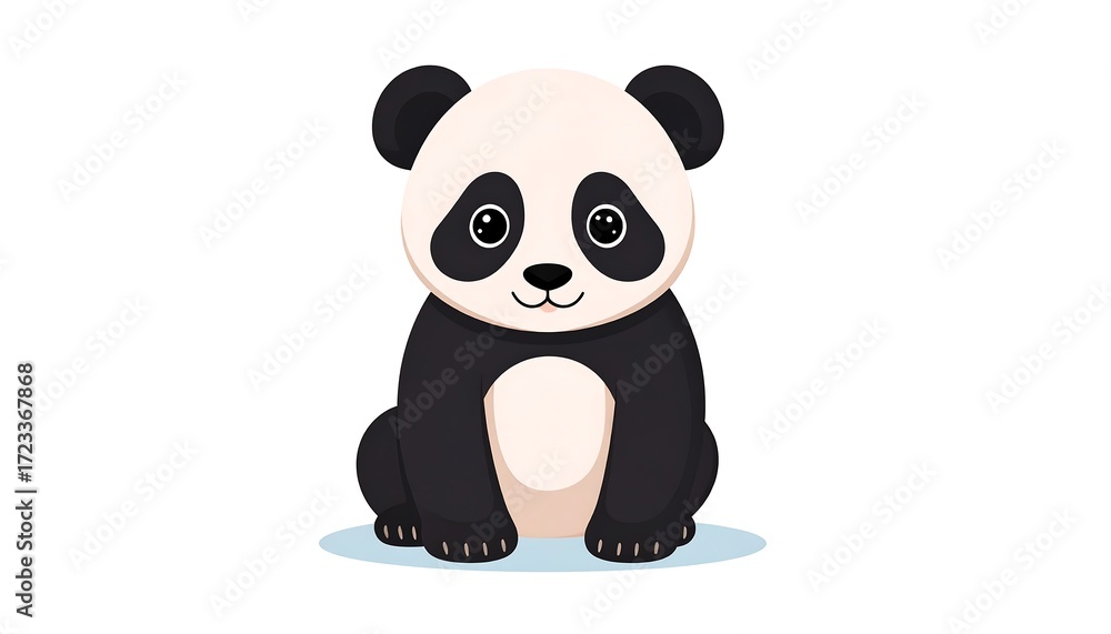 Naklejka premium Cute cartoon panda sitting (1)