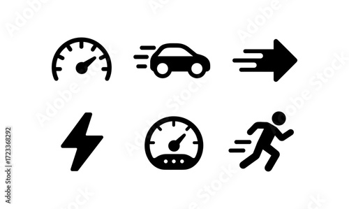 Vector speed icons collection for fast motion design and graphic use