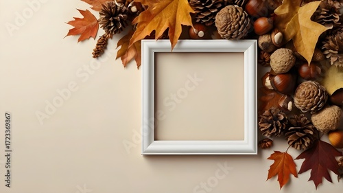 Seasonal Home Decor Background with Blank Frame