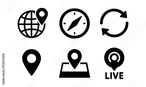 Modern navigation icons collection for digital interfaces and design projects