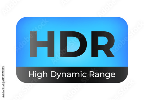 Hdr icon: blue and black high dynamic range label.