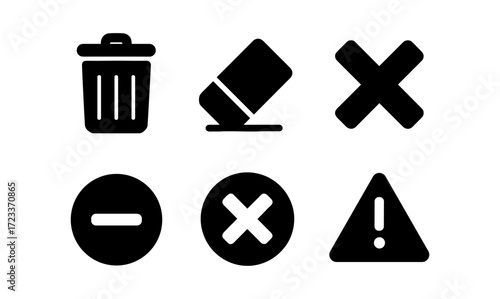 Simplified object removal icons for editing and design