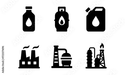 Energy resource icons for industrial and environmental design