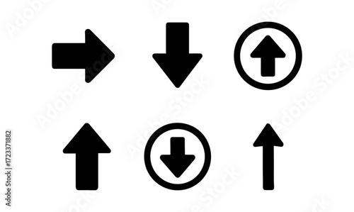 Simple arrow vector set for graphic design and navigation elements