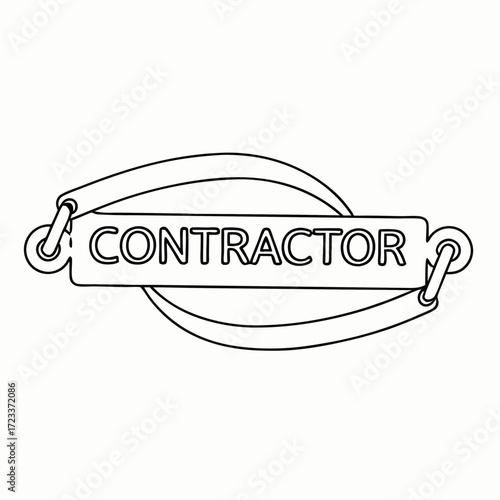 Contractor identification badge tag  for professional work documentation in construction and business contracts