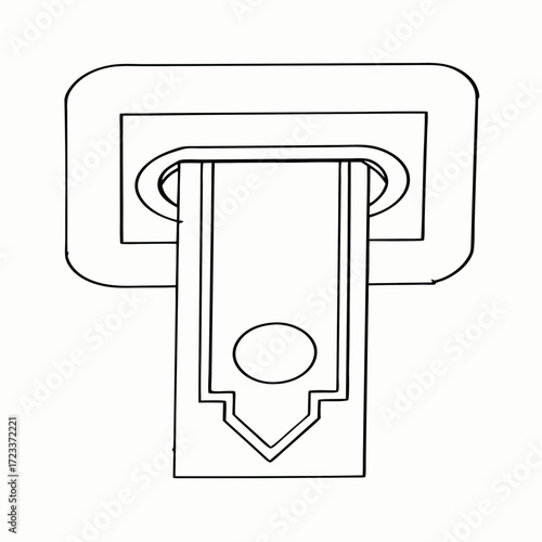 Banking withdrawal icon with copy space for financial transactions and money management