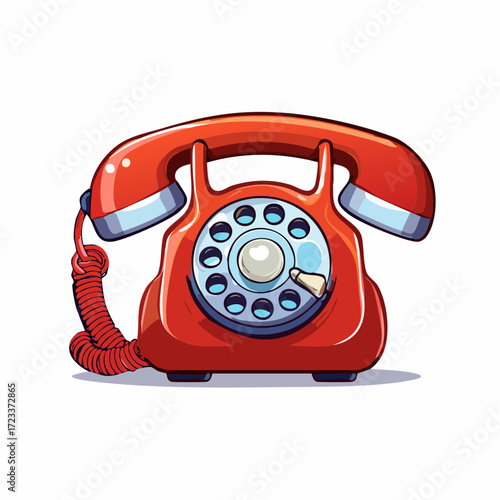 old red telephone