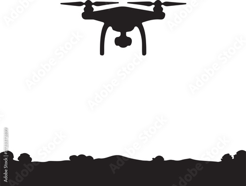 Dron, vector illustration of an airplane silhouette
