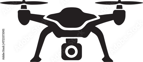 Dron, vector illustration of an airplane silhouette
