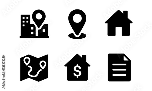 Essential location and home icons for simple compose design