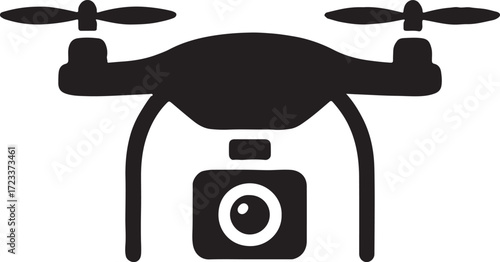 Dron, vector illustration of an airplane silhouette
