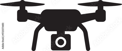 Dron, vector illustration of an airplane silhouette
