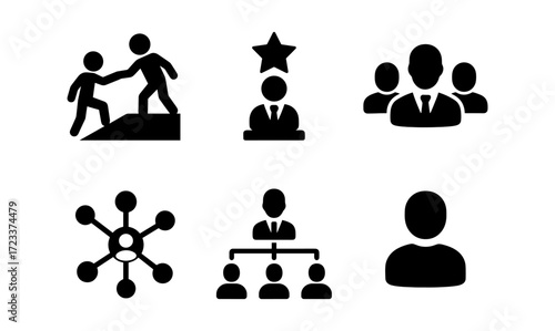 Business success concepts and teamwork icons for strategic management design