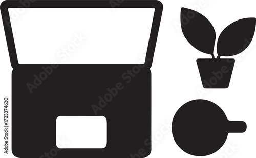 Vector illustration of A sticker of a desktop computer with a blank screen, keyboard, and mouse, perfect for technology or communication concepts