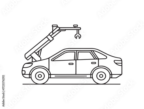 Automotive repair service icon designed with stylish line art