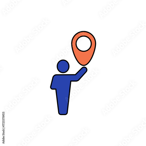 Track icon outline editable stroke line drawing eps