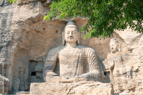 statue of buddha in Yungang Grottoes, Datong China