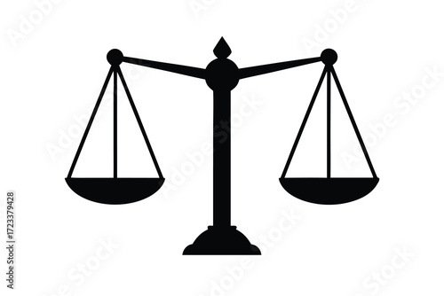 scale of justice icon silhouette vector illustration