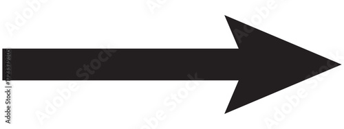 Long arrow vector. Long arrow icon. Vector of trendy long arrow pointing right in flat style. Horizontal long arrow. large size black arrow icon. Long arrow icon pointing to right side.