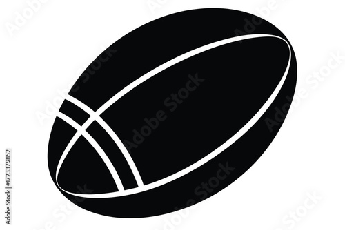 rugby ball icon silhouette vector illustration