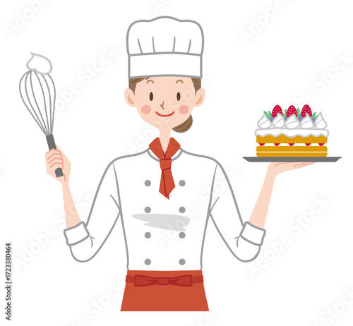 パン屋のイラスト　パン職人　パティシエ
