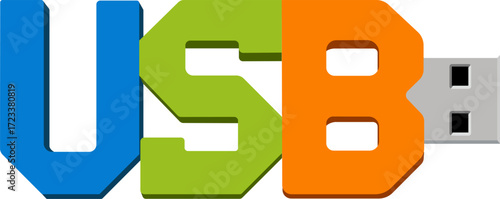 Unique vector illustration featuring a colorful USB flash drive design for digital storage concepts