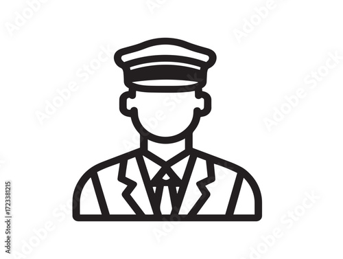 Attractive career man vector illustration in modern line art