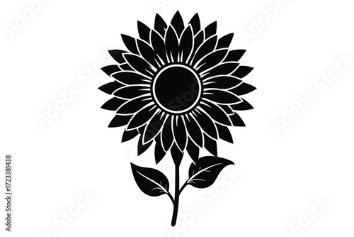 sunflower icon silhouette vector illustration