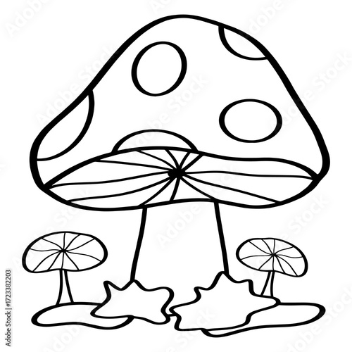Doodle mushroom digital sticker, icon, sign, label, planner, sticker, scrapbook sticker, T Shirt design or crafts and more.