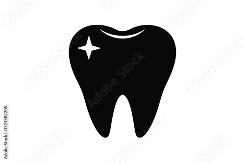 tooth icon silhouette vector illustration