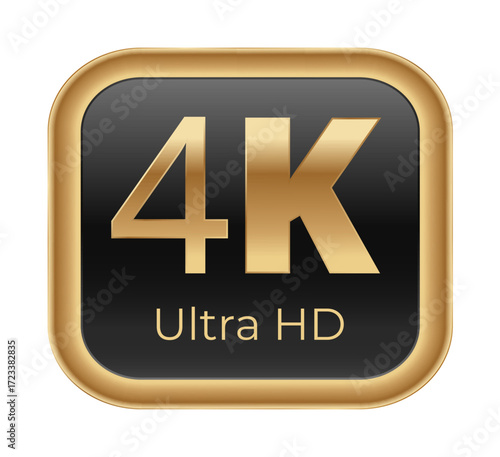 Elegant 4k ultra hd gold icon for high-resolution display.