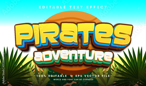 pirates adventure vector text effect with modern style