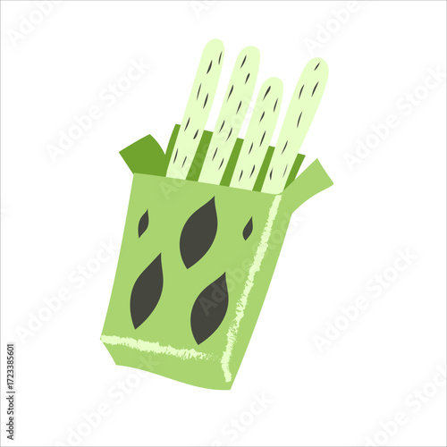 Matcha Biscuit Sticks Illustration Isolated on White Background