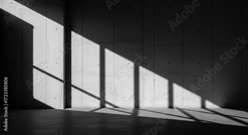 Geometric Shadows on Wall in Minimalist Interior Space Design