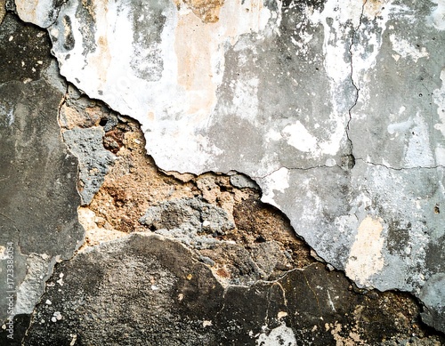 Weathered, cracked wall.  Aged texture