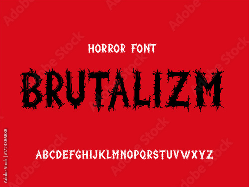 Horror font alphabet illustration vector