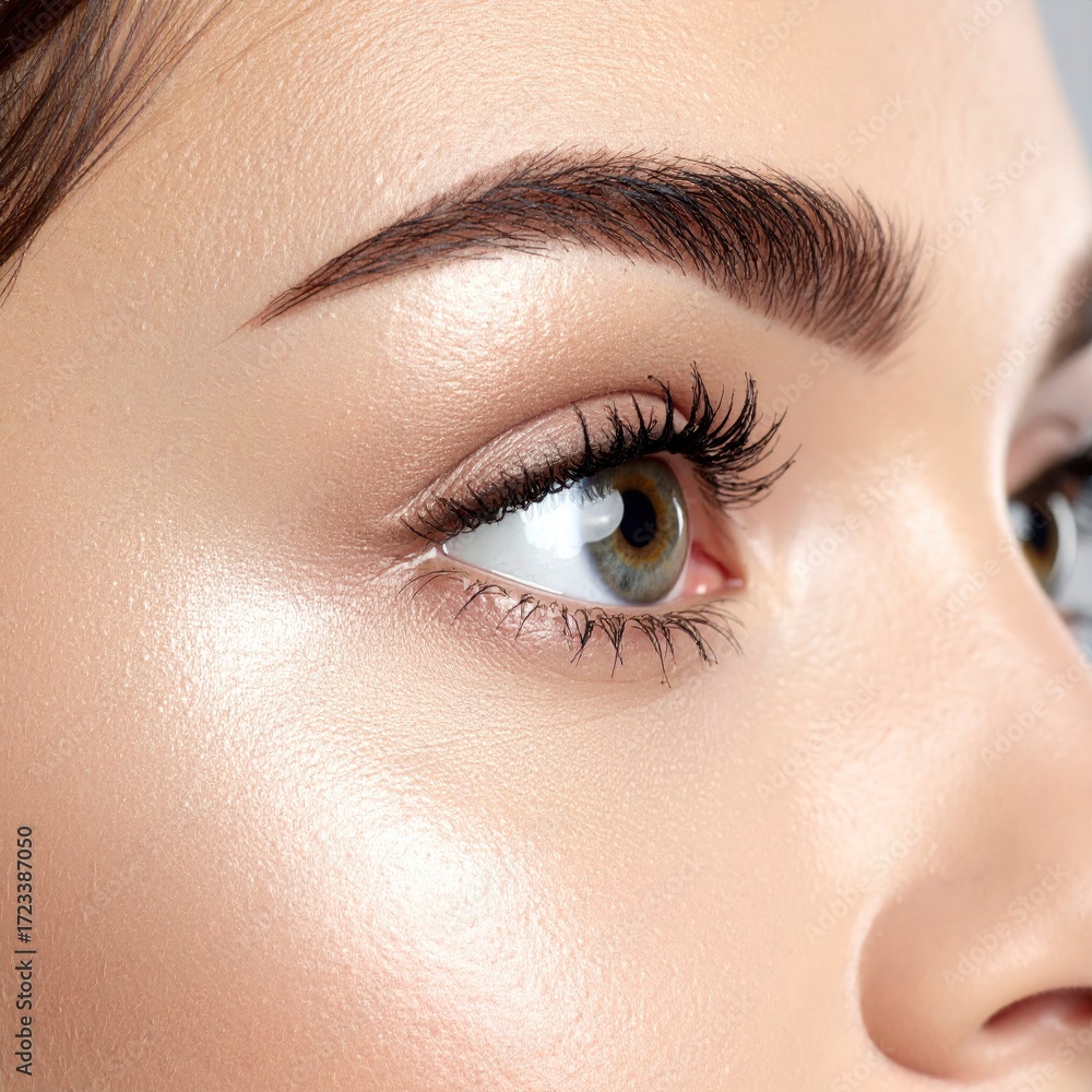 Obraz premium Closeup of Beautiful Womans Face with Perfect Makeup.