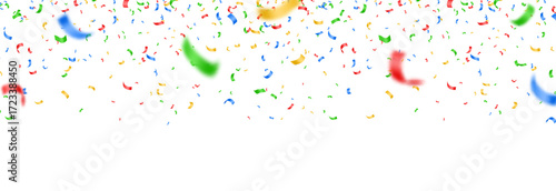 Vector colorful confetti PNG. Confetti falling from above on an isolated transparent background. Suitable for Christmas or holiday scenes.