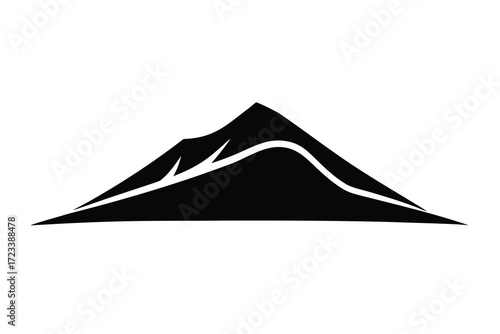 hill icon silhouette vector illustration