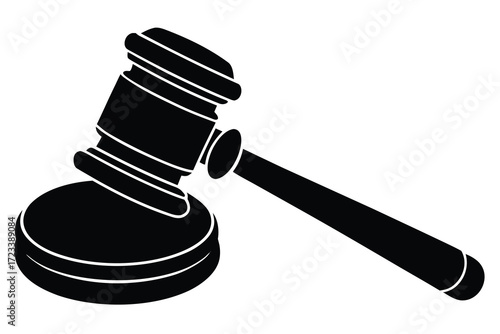 judge gavel icon silhouette vector illustration