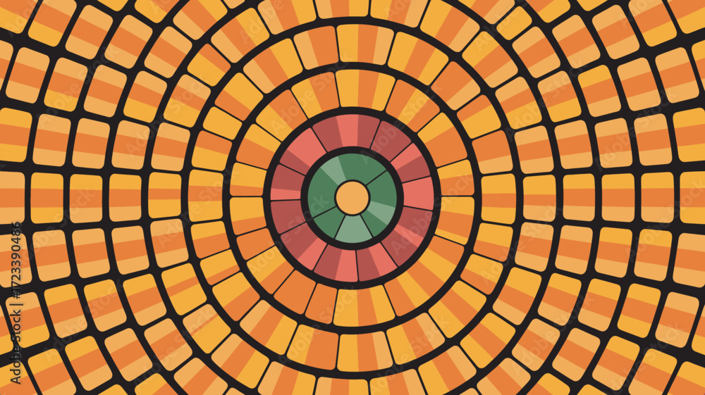 Fototapeta premium Abstract Circular Pattern with Earthy Tones and Geometric Shapes for Modern Backgrounds