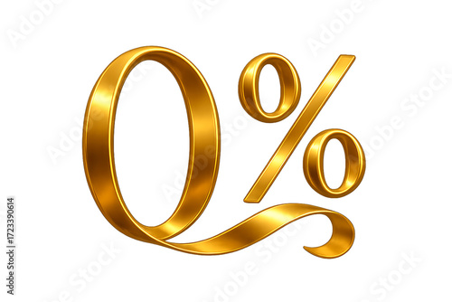 Gold Metallic Percent Sign: Luxurious 0%