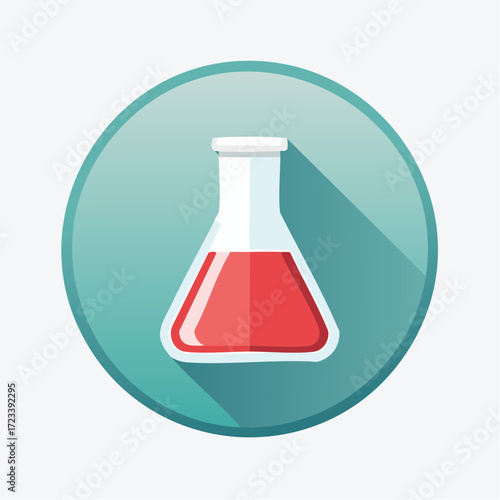 Laboratory Flask Icon A Stylized Representation of Chemical Experiments and Scientific Research