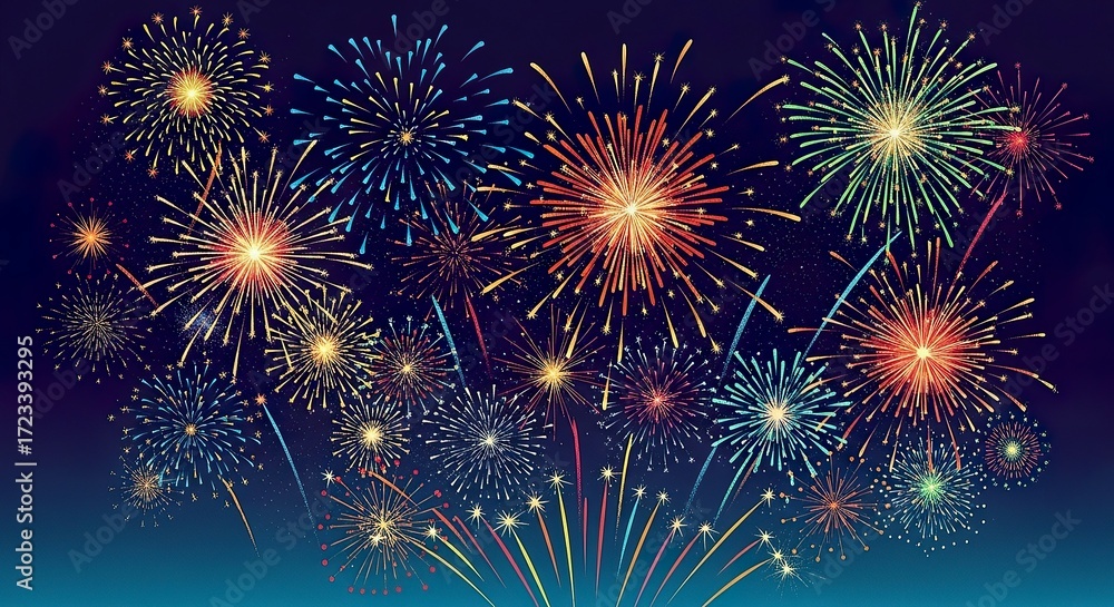 Fototapeta premium Colorful fireworks display