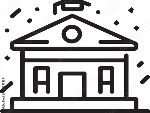 Professional College University Icon with Minimal Line Style Art