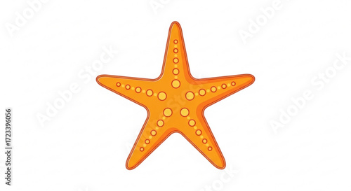 Illustration of an orange starfish with small circles on its body, , perfect for summer, beach, and marinethemed designs