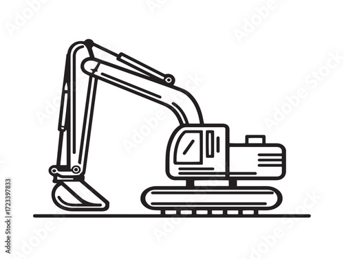 Professional Construction Company Icon with Minimal Outline Vector Artwork