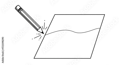 A pencil drawing a line, a simple yet powerful representation of creativity, design, and the art of expression