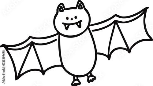 할로윈 파티 박쥐 캐릭터 라인드로잉 유치원 색칠공부(halloween party line drawing kindergarten coloring)